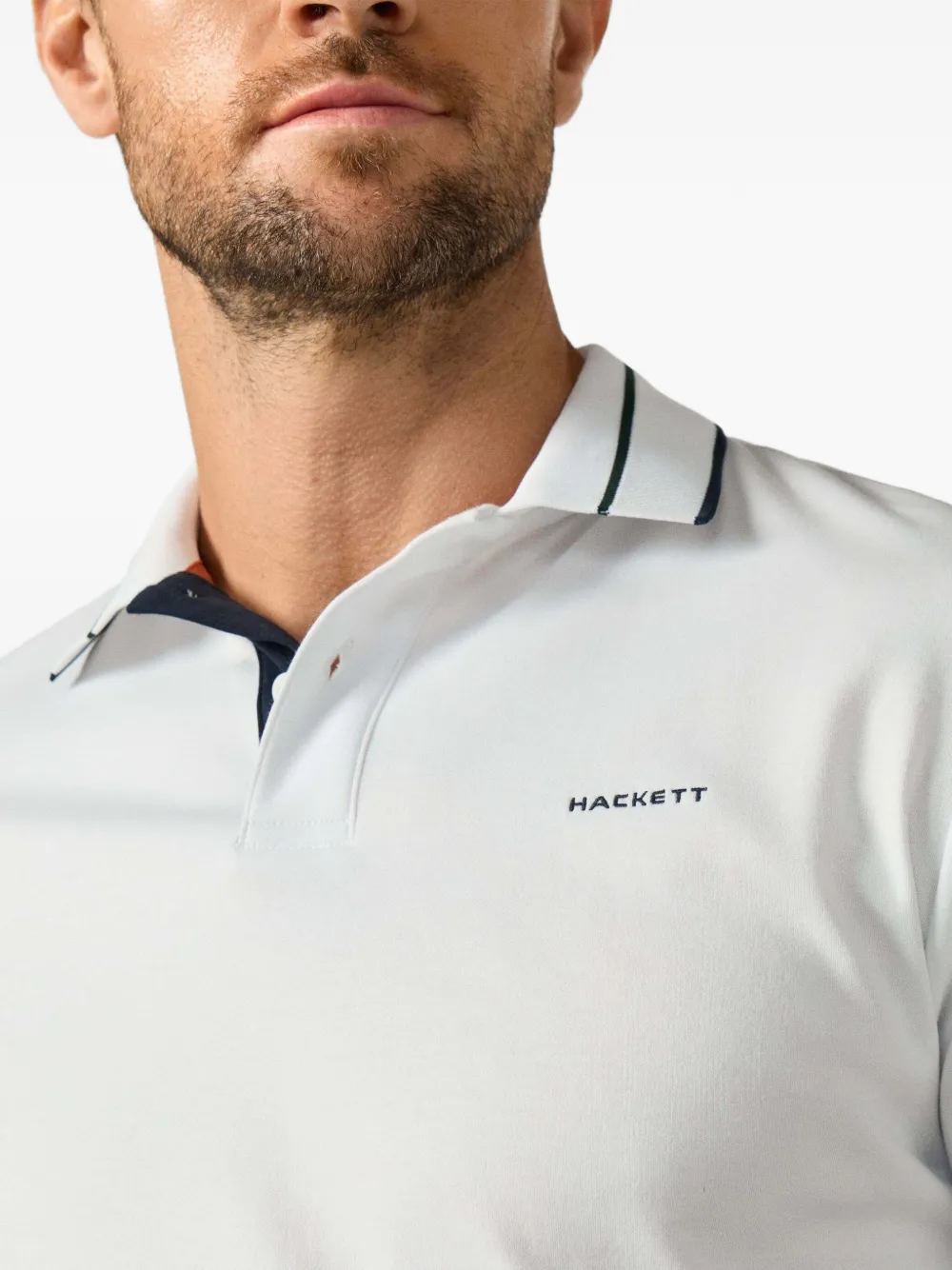 Hackett London Members Tip poloshirt Wit