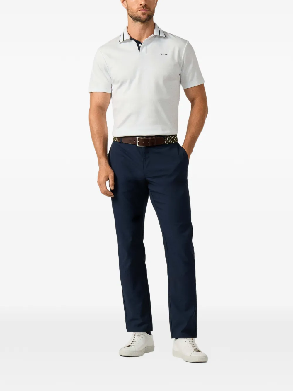 Hackett London Members Tip poloshirt Wit