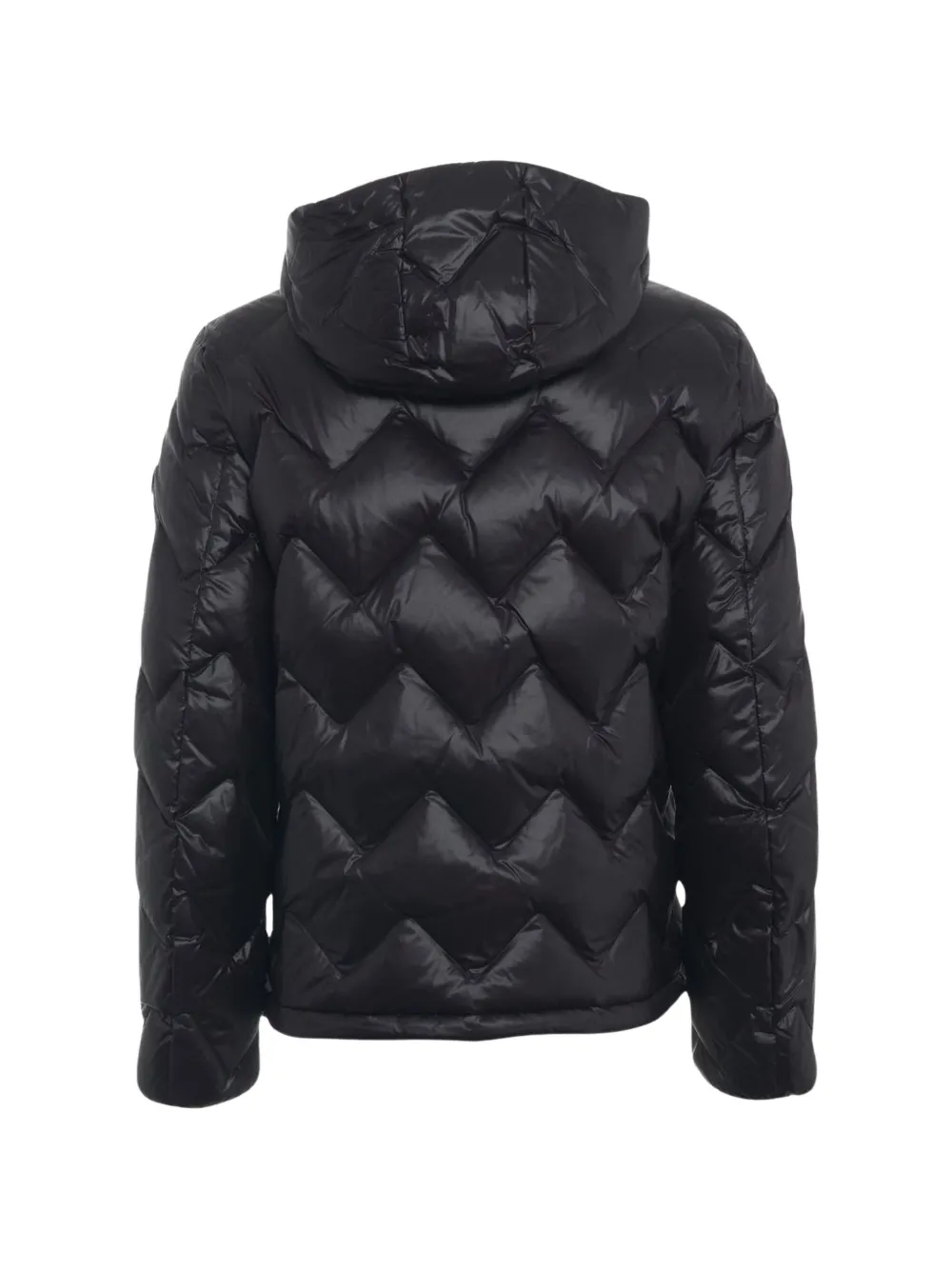 Peuterey Jack met capuchon en chevron patroon Zwart