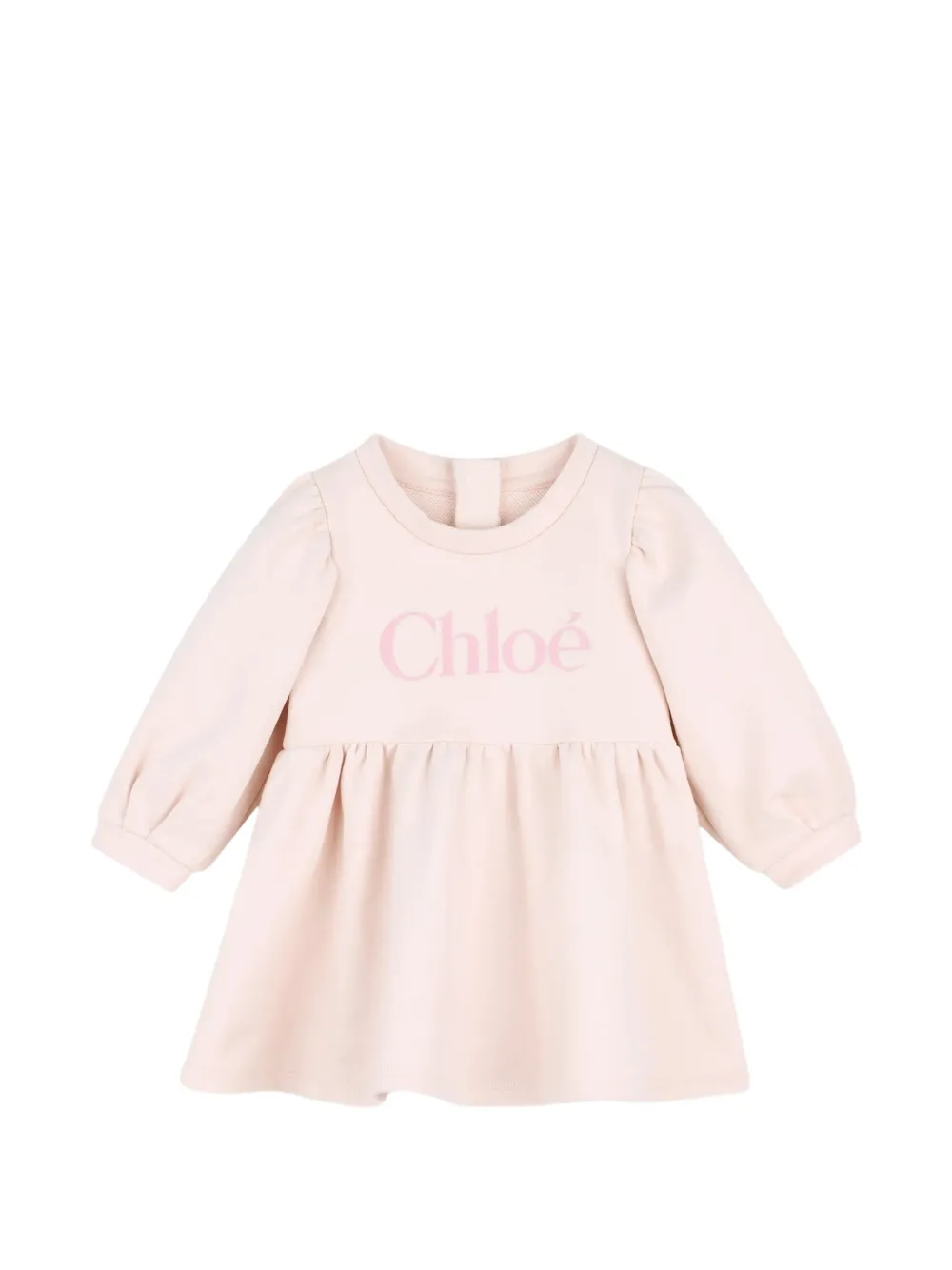 Chloé Kids logo-print long-sleeve dress - Rosa