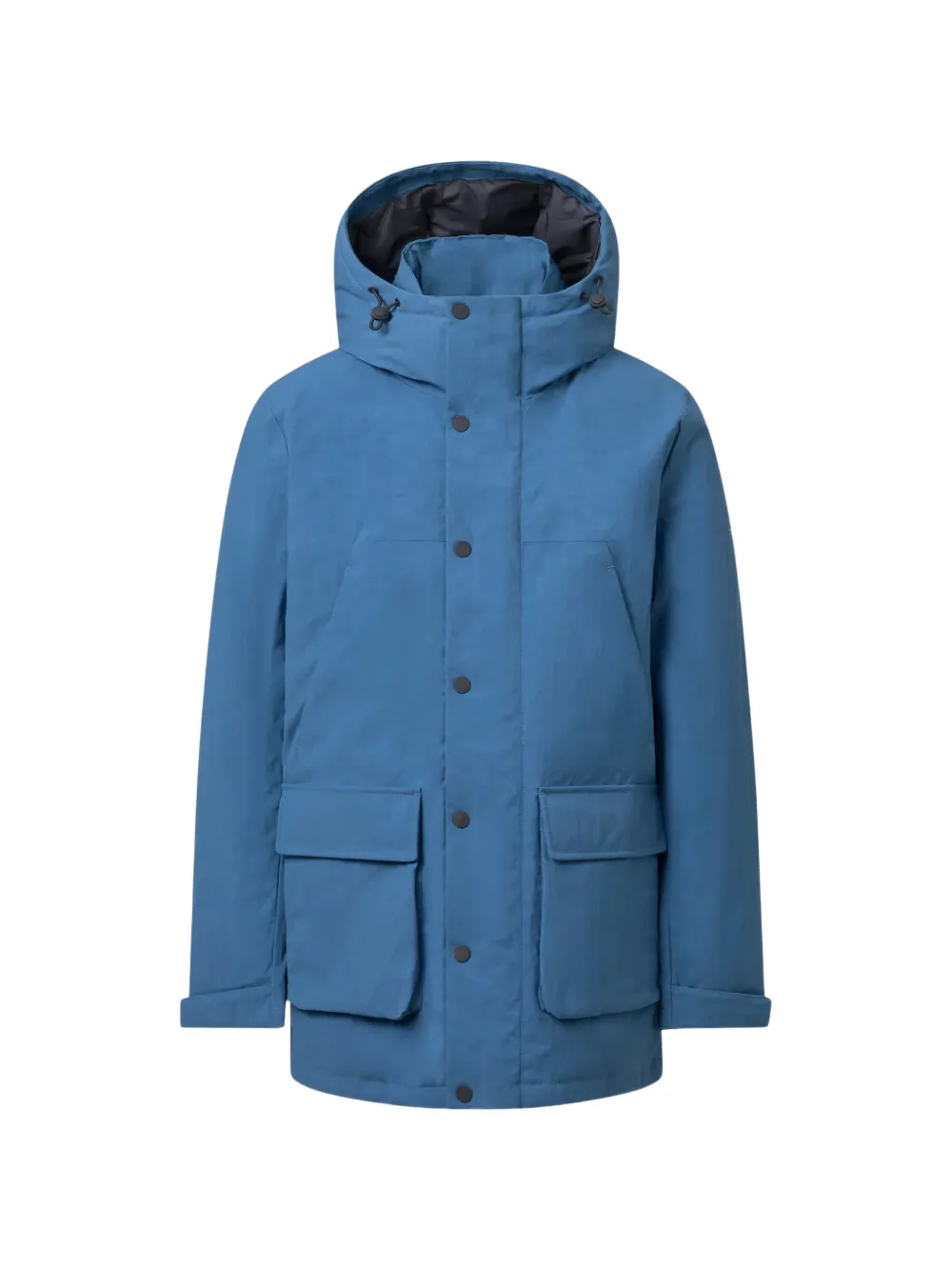 Ecoalf Hooded Multi-pocket Coat In Blue