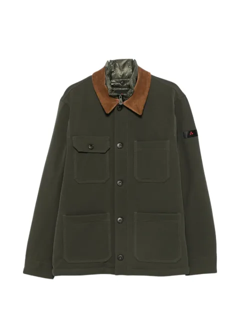 Peuterey corduroy-collar patch-pocket coat