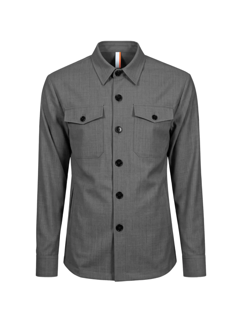 P.m.d.s Button-up Patch-pocket Shirt In Gray