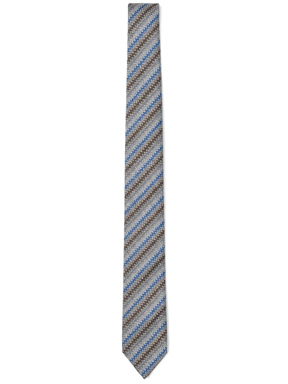 Missoni Zijden stropdas met zizgzag patroon Grijs