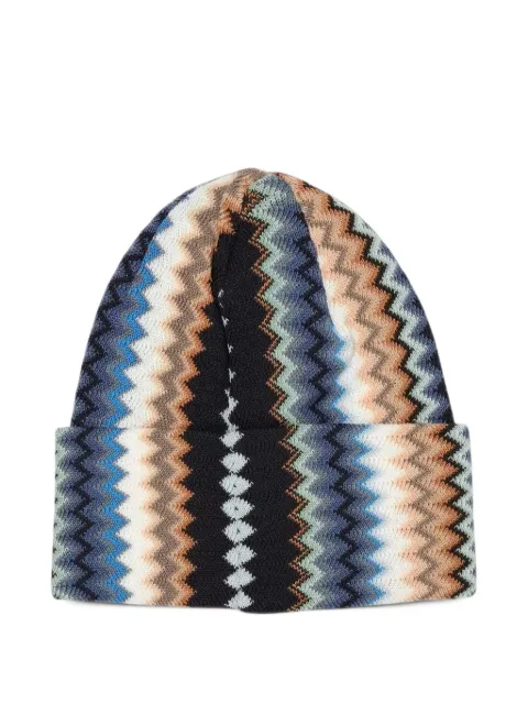 Missoni zigzag knit beanie hat