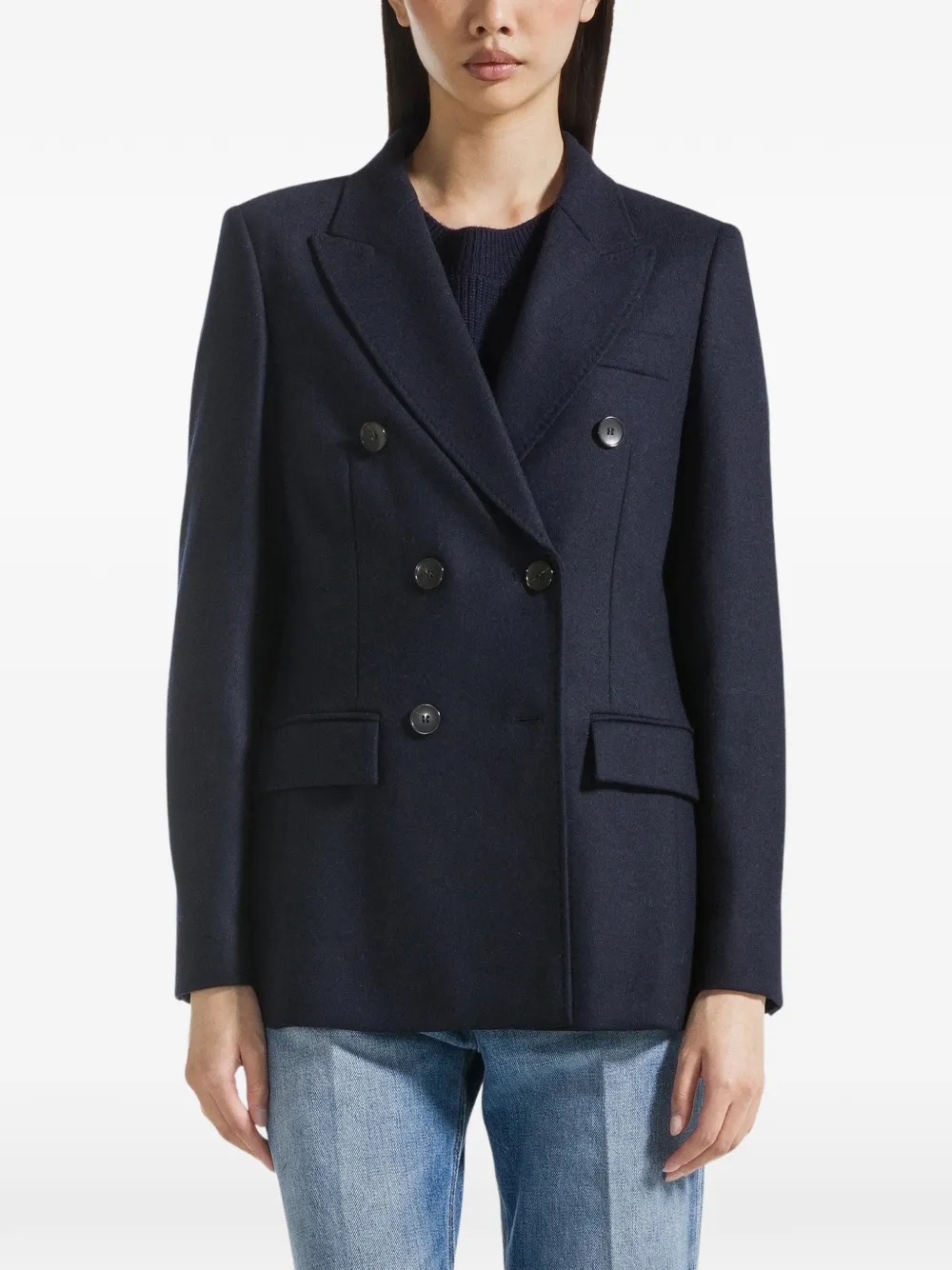Seventy Wollen blazer met dubbele rij knopen Blauw