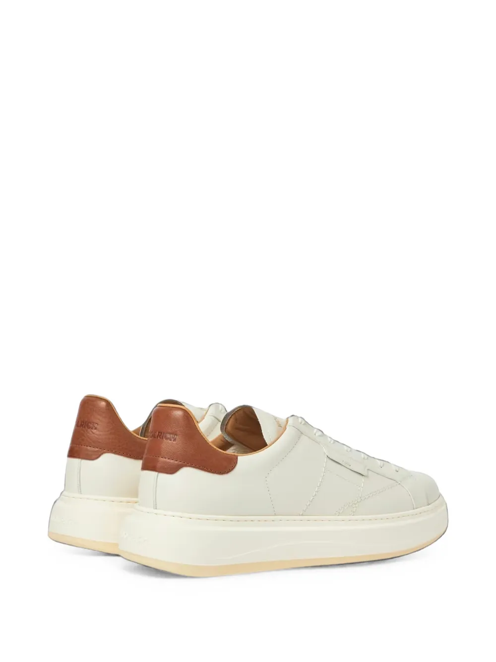 Woolrich Arrow logo-embossed leather sneakers Beige