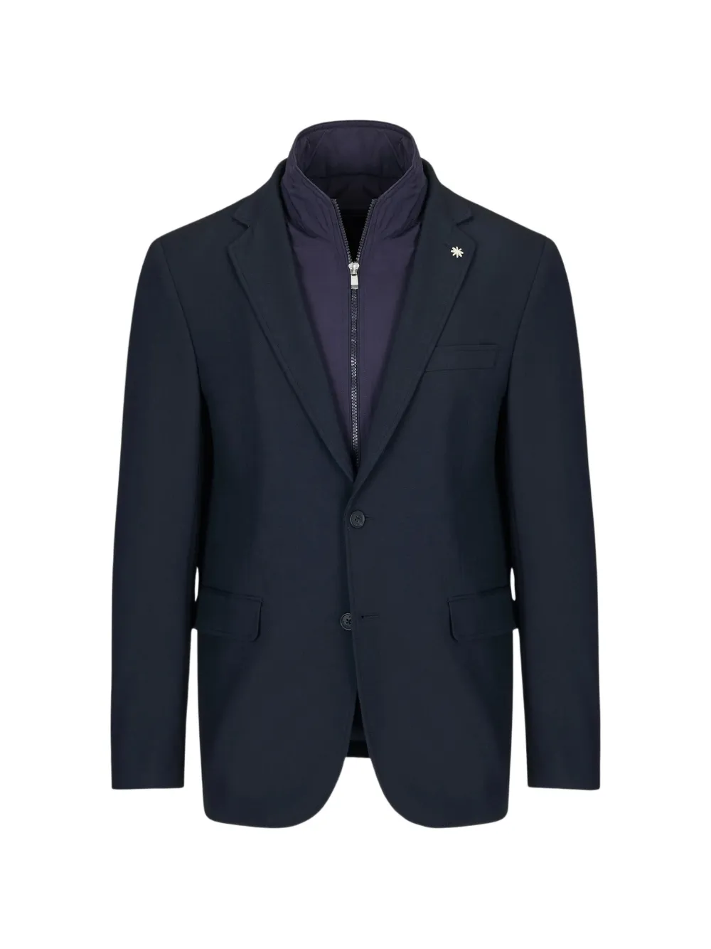 Manuel Ritz layered-design single-breasted jacket | bleu | Image 1