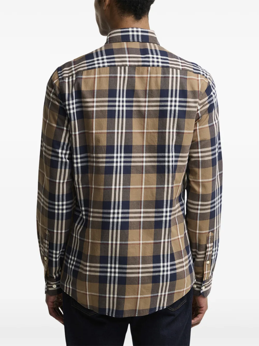 Barbour Edgar geruit button-down overhemd Beige