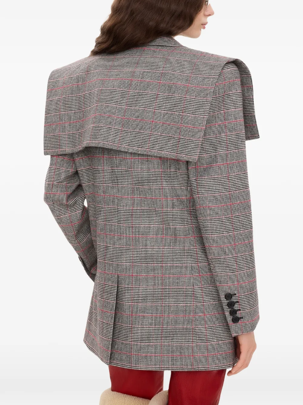 Chloé Geruite blazer met capedetail Grijs