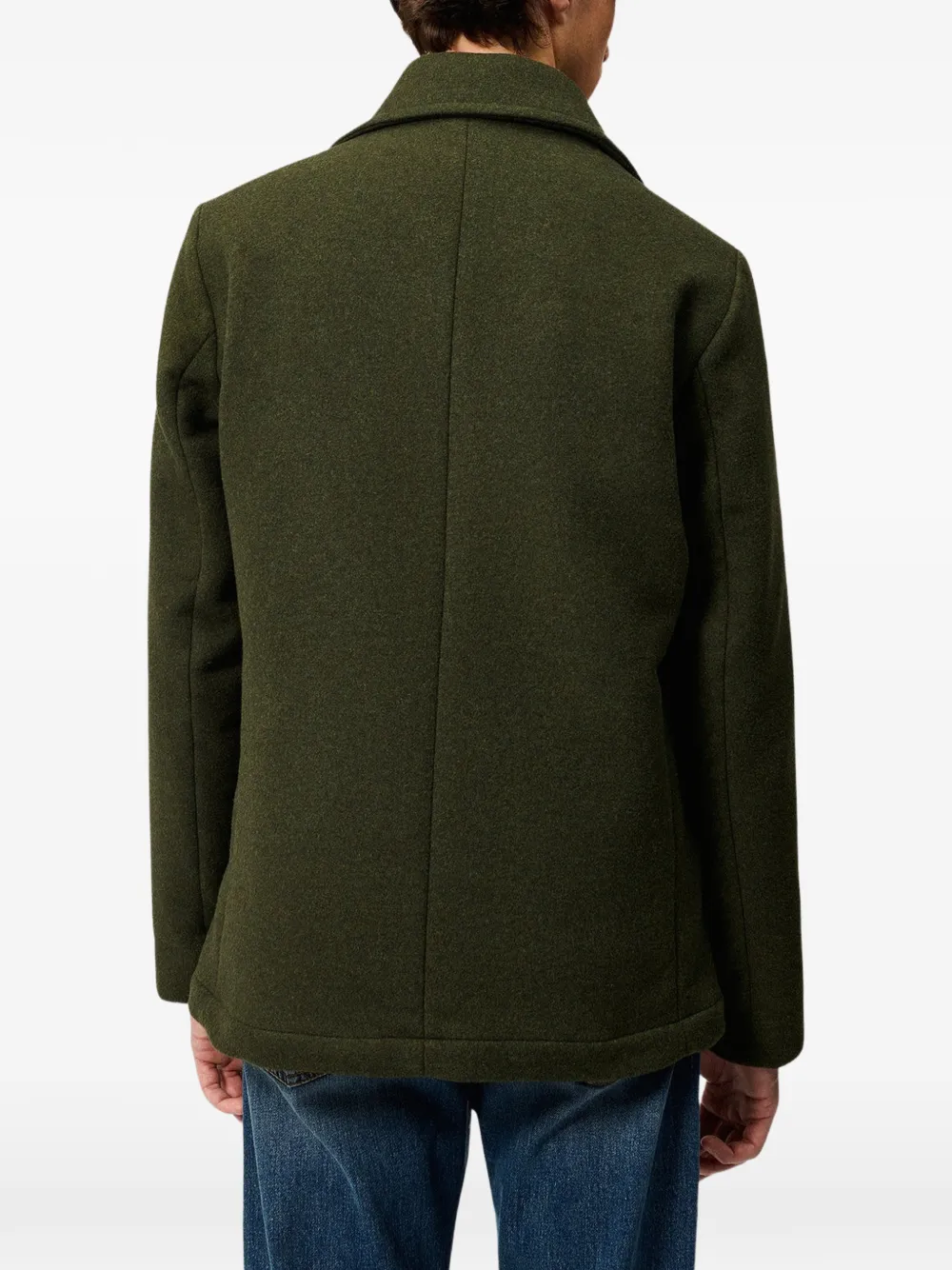 Roy Rogers Melton double-breasted pea coat Groen