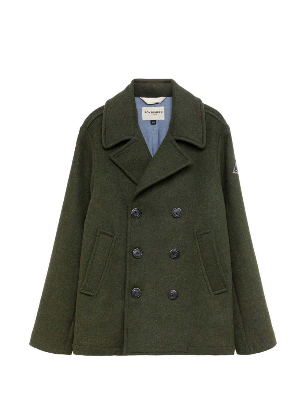Roy Rogers Melton double-breasted pea coat - Verde