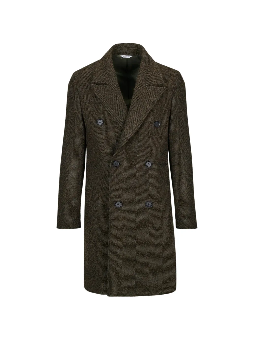 Manuel Ritz herringbone double-breasted coat - Verde