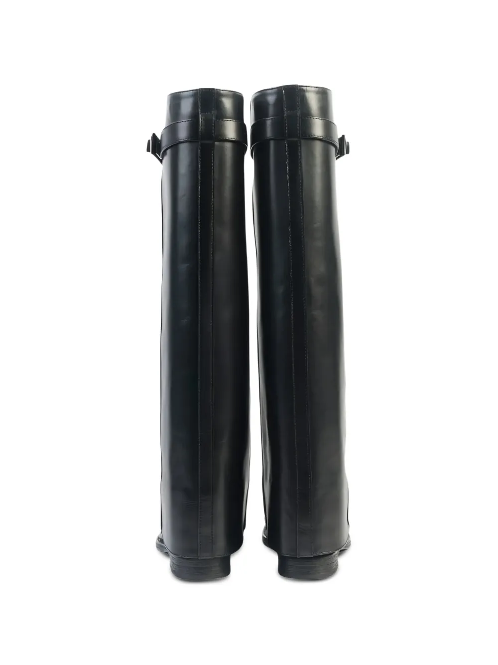 Via Roma 15 buckle-detail leather boots Zwart