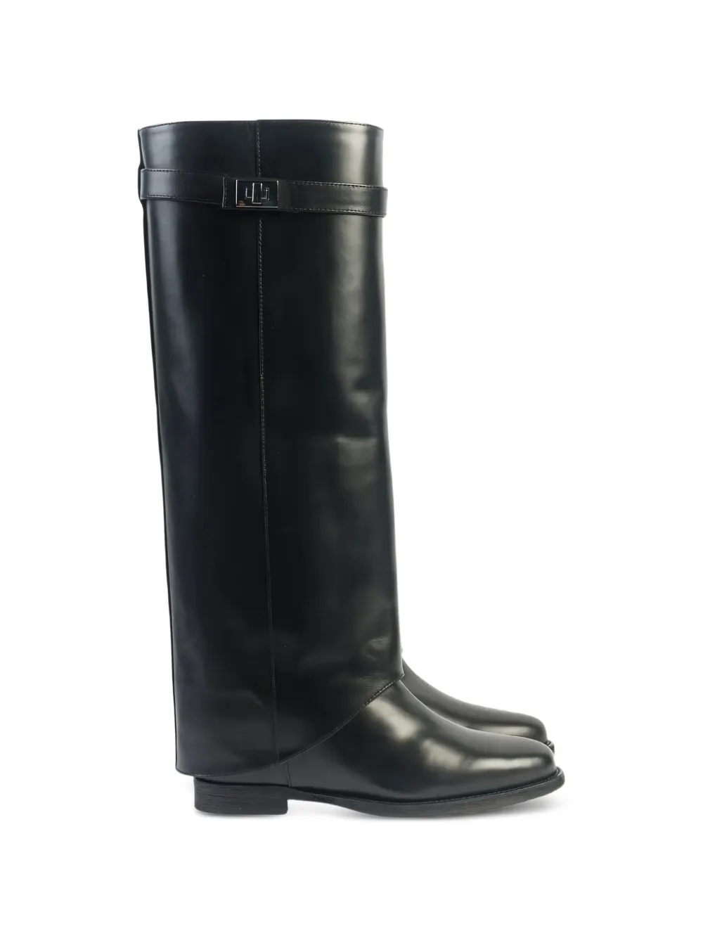Via Roma 15 buckle-detail leather boots Zwart
