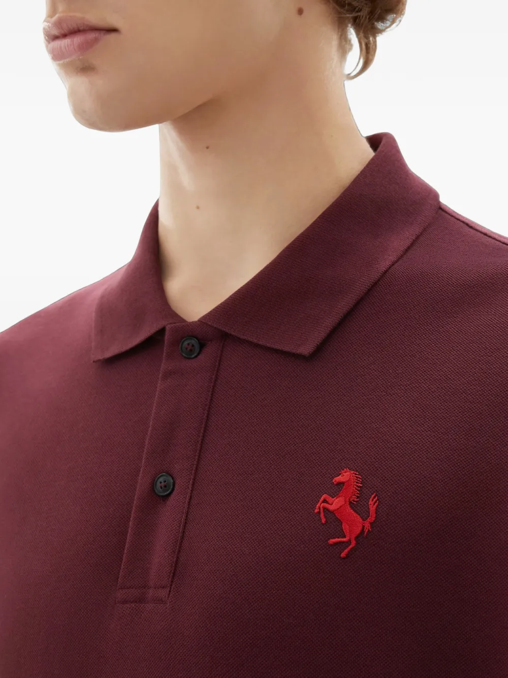 Ferrari Poloshirt met geborduurd logo Rood