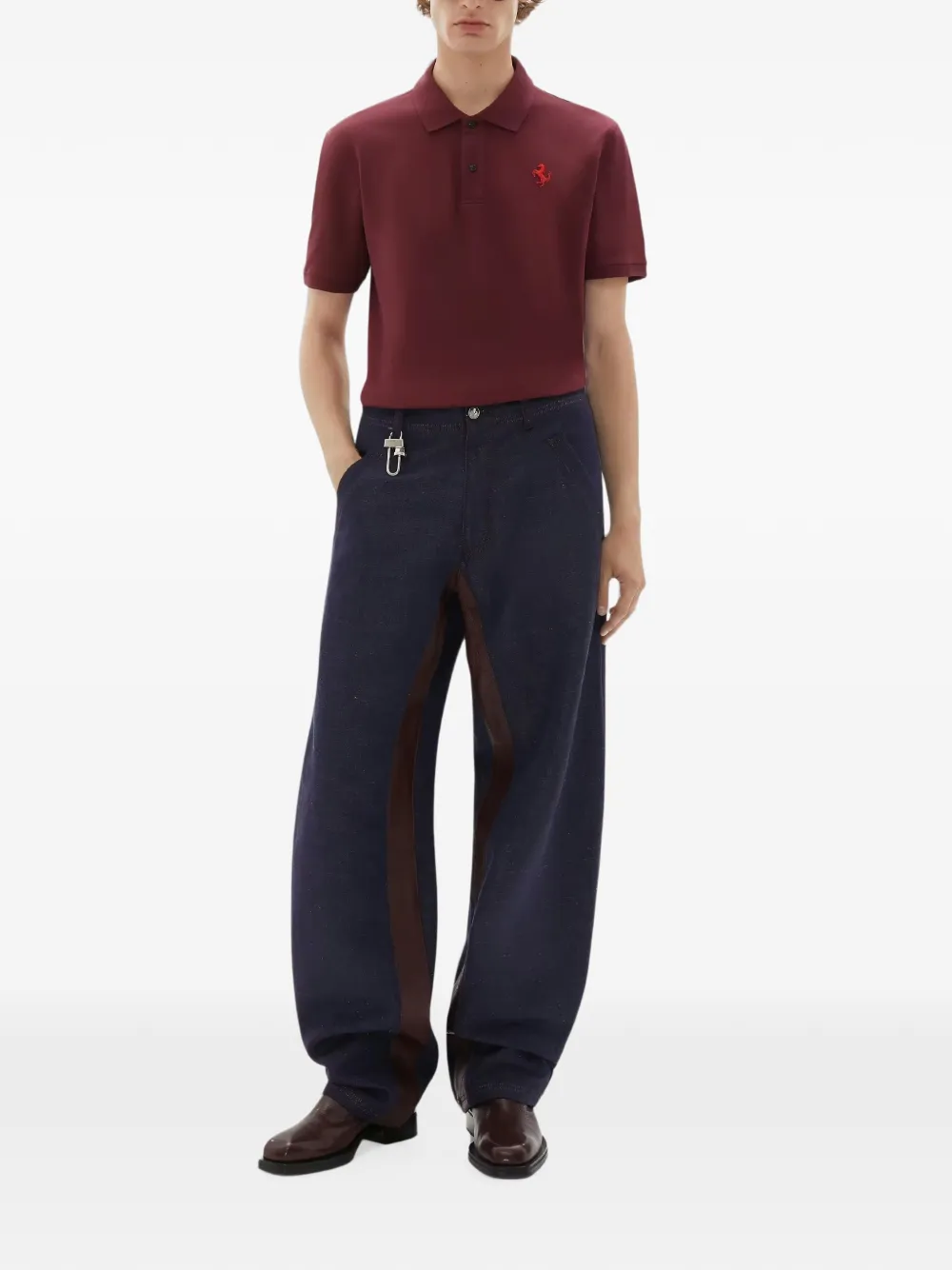 Ferrari Poloshirt met geborduurd logo Rood