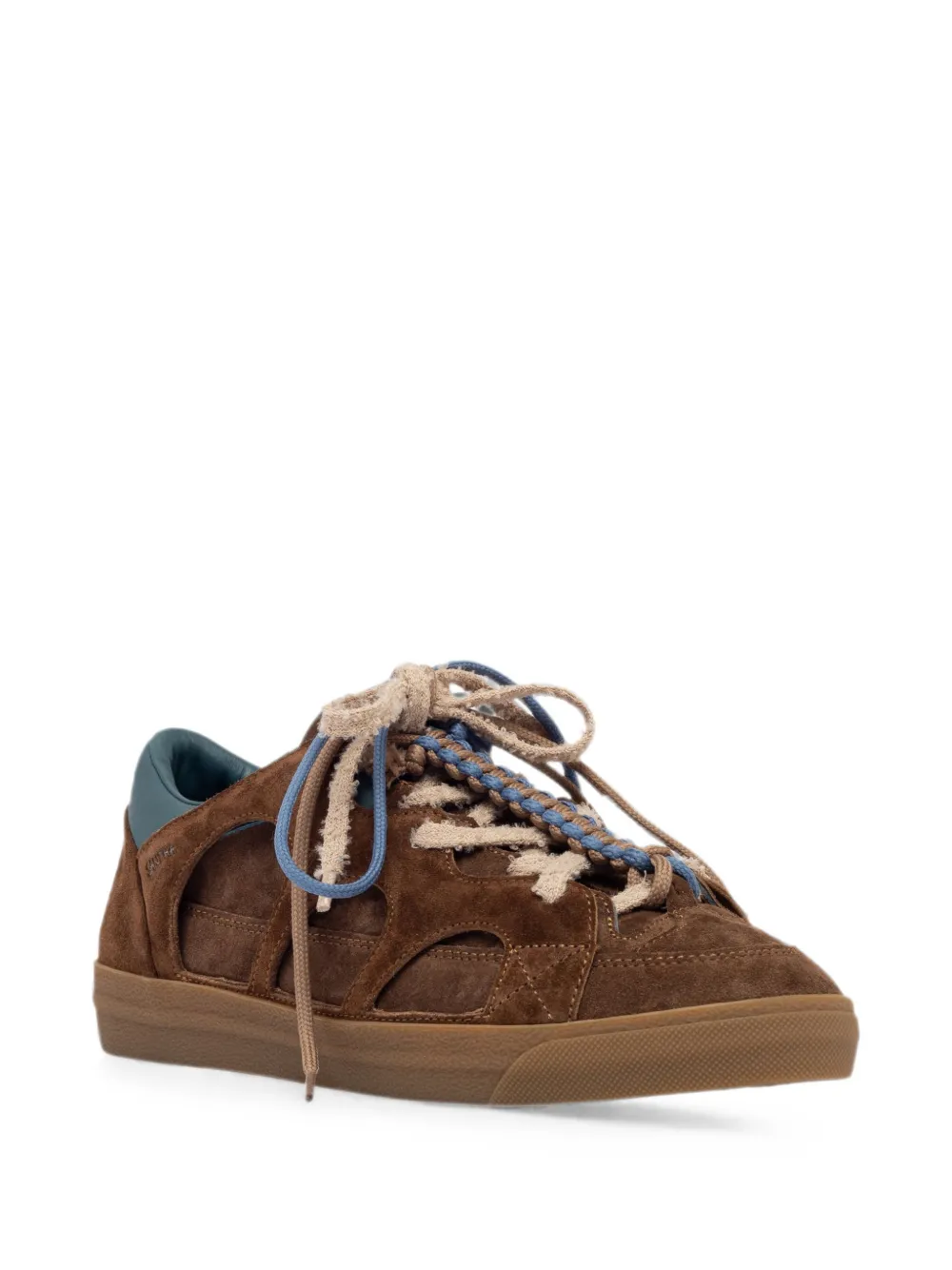 SANTHA Love Park suede cut-out sneakers Bruin