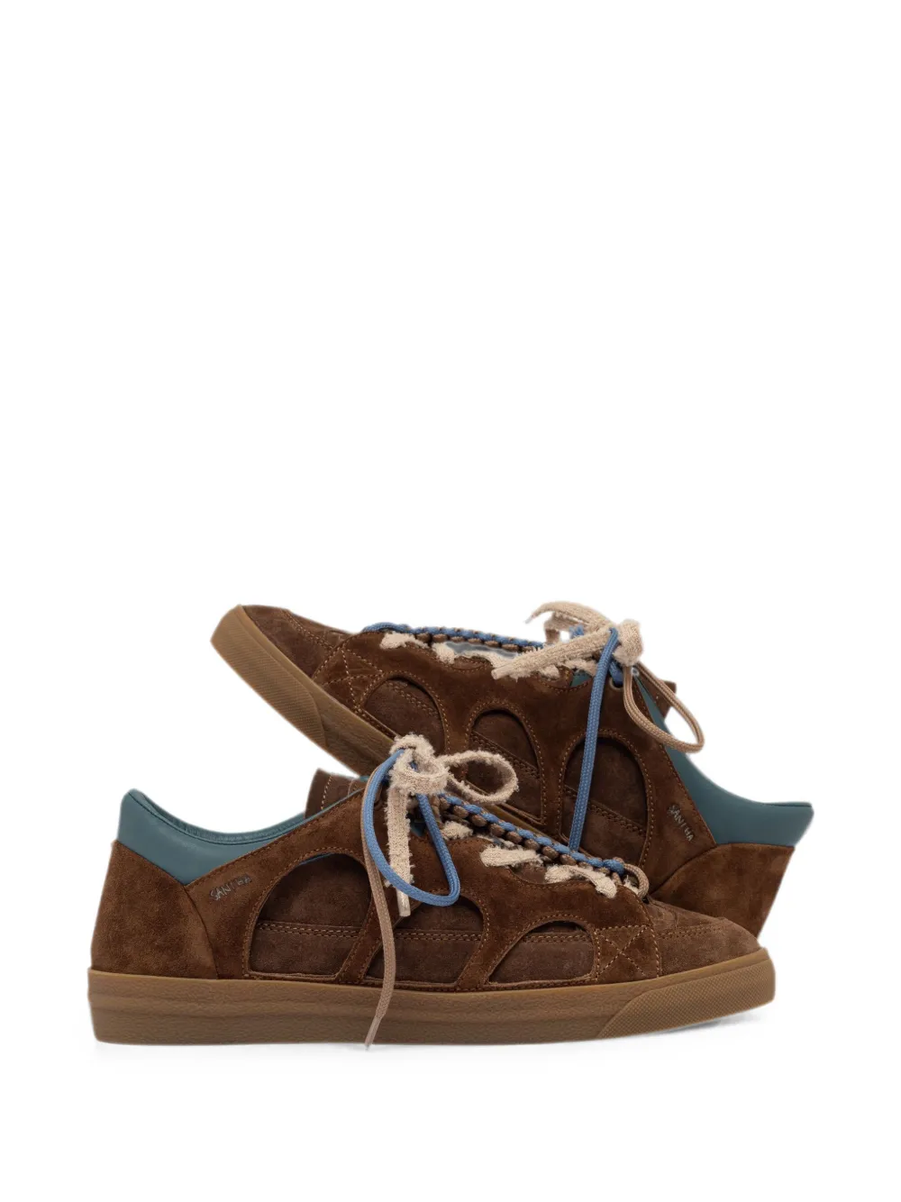 SANTHA Love Park suede cut-out sneakers Bruin