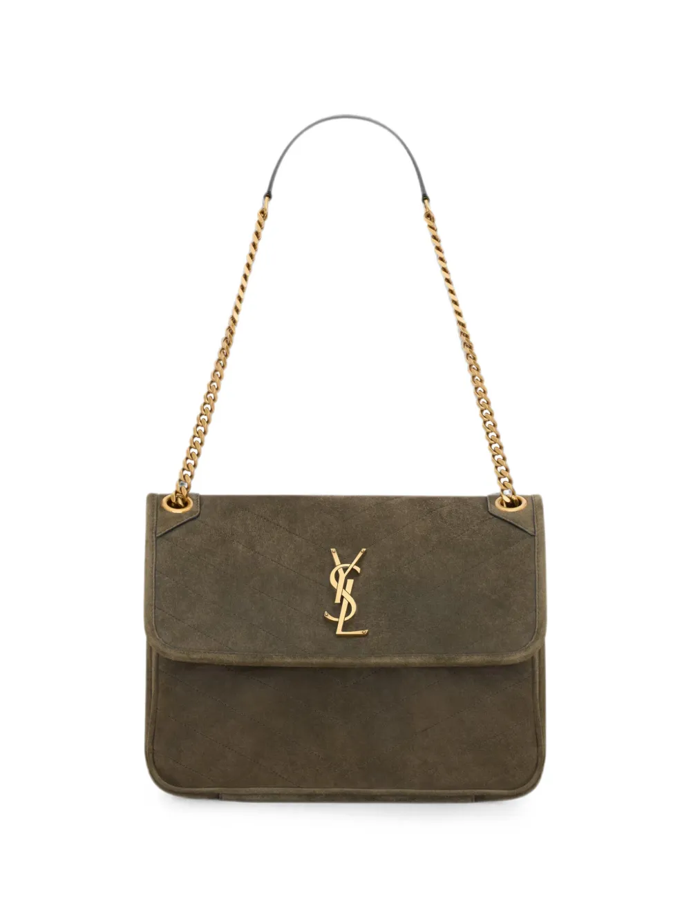 Saint Laurent Niki tripouch in suede - Verde