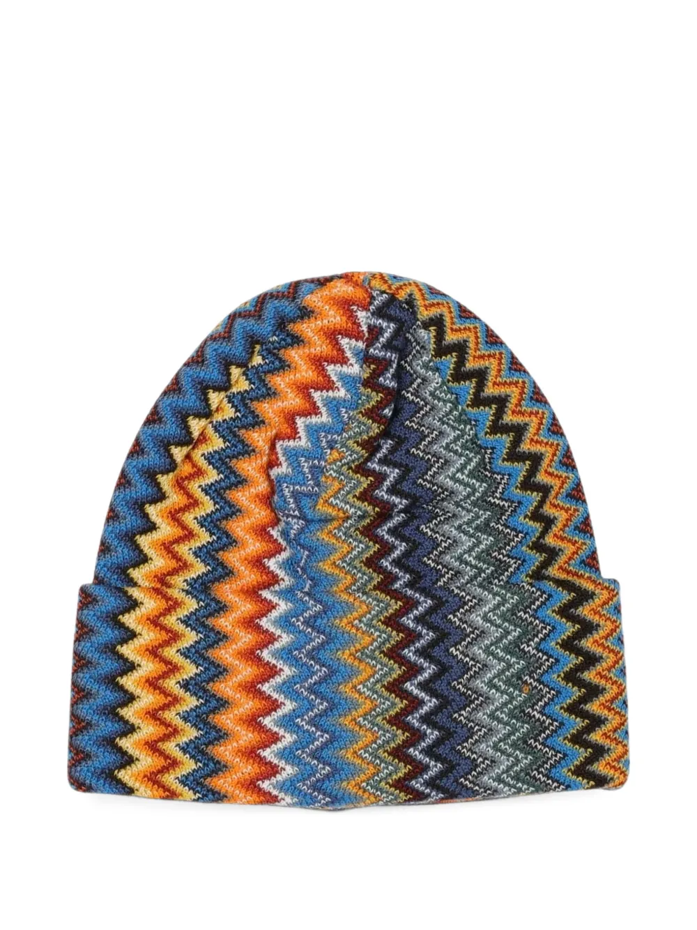 Missoni zigzag knit beanie hat Blauw