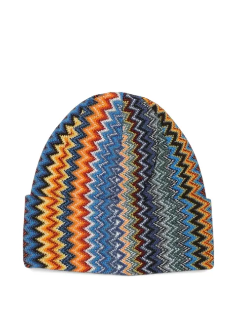 Missoni zigzag knit beanie hat