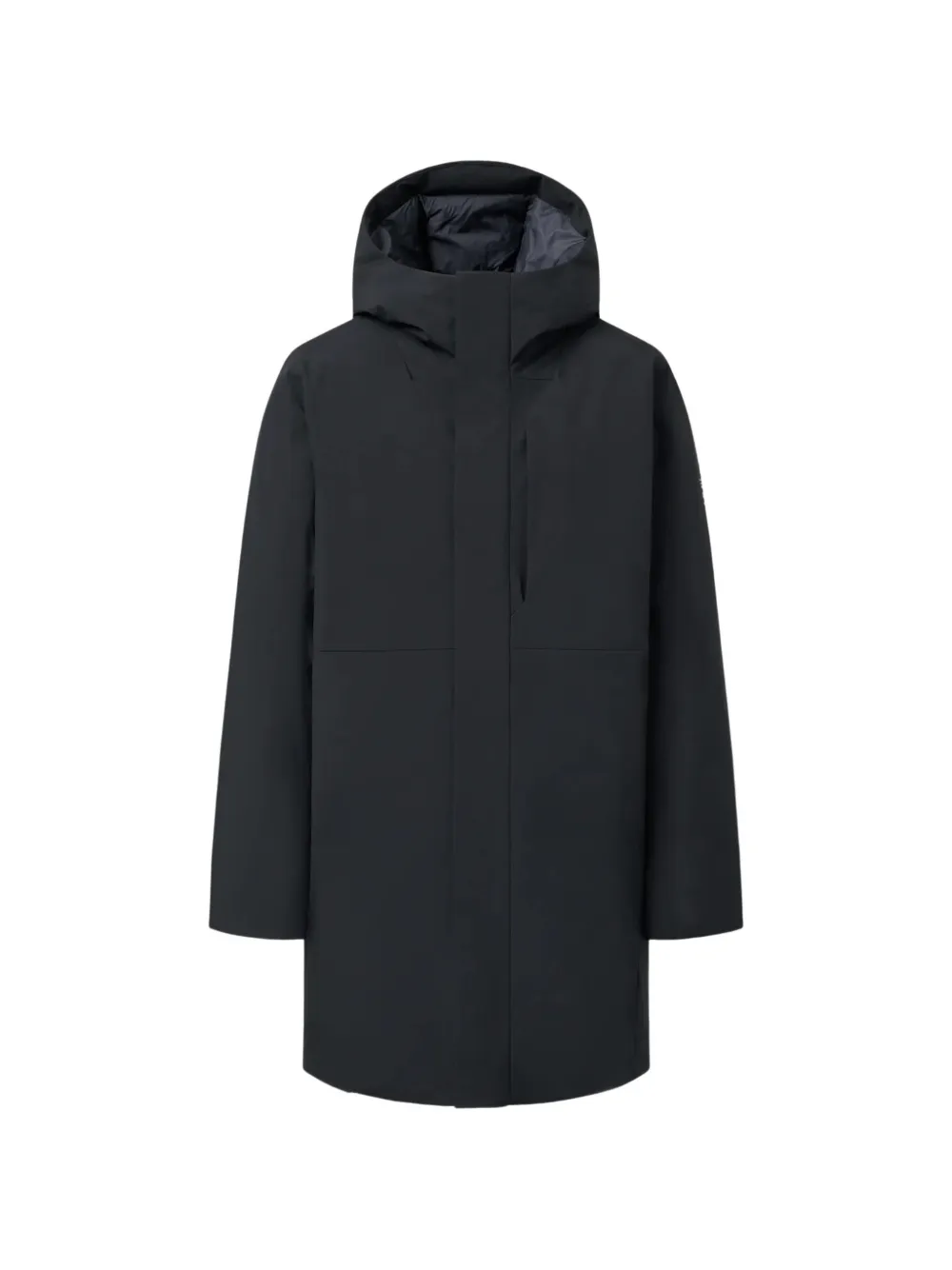 Ecoalf Nanjin Hooded Zip-up Coat In Black