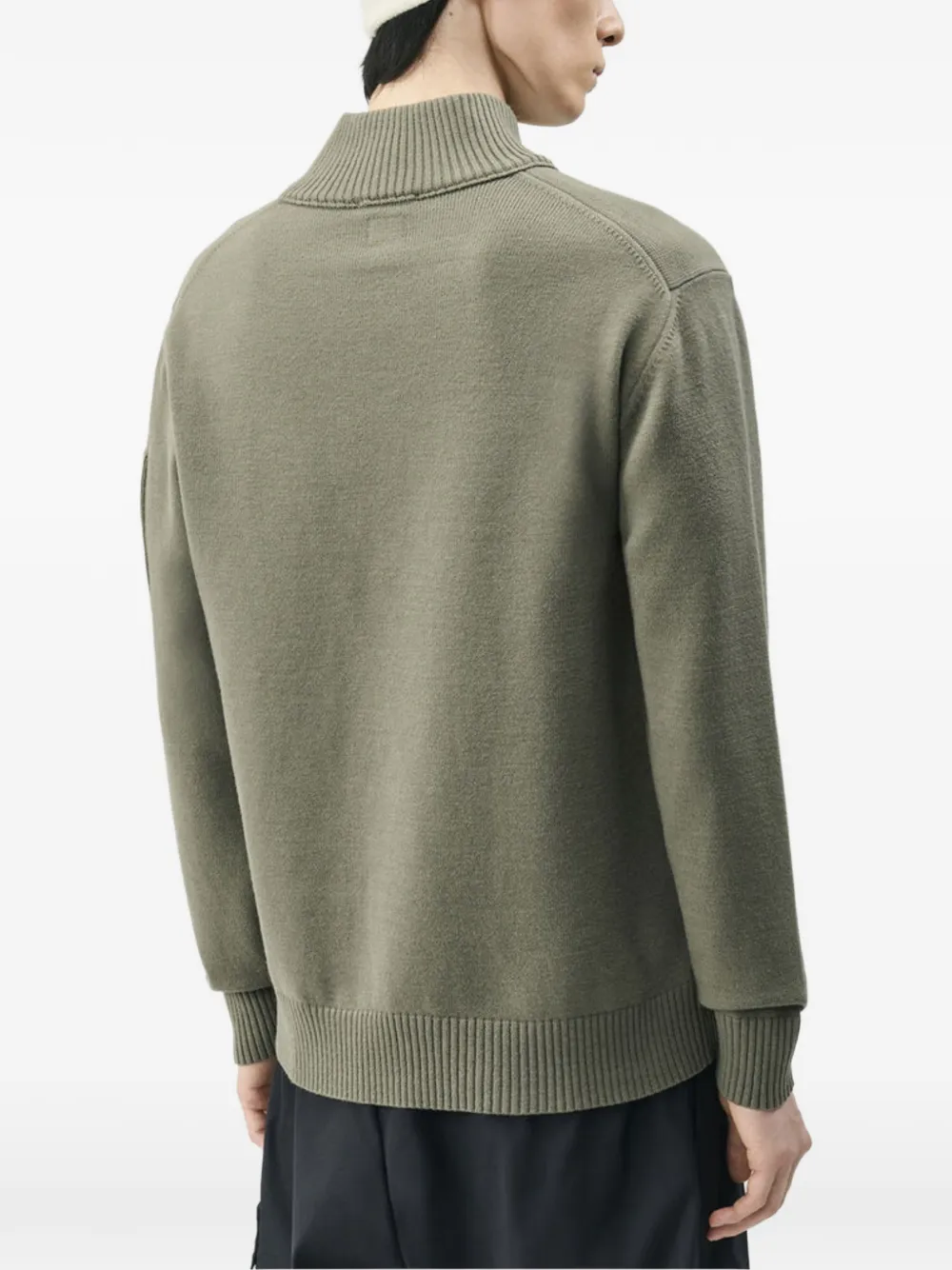 C.P. Company Metropolis Series extrafine merino wool half zip sweater Groen