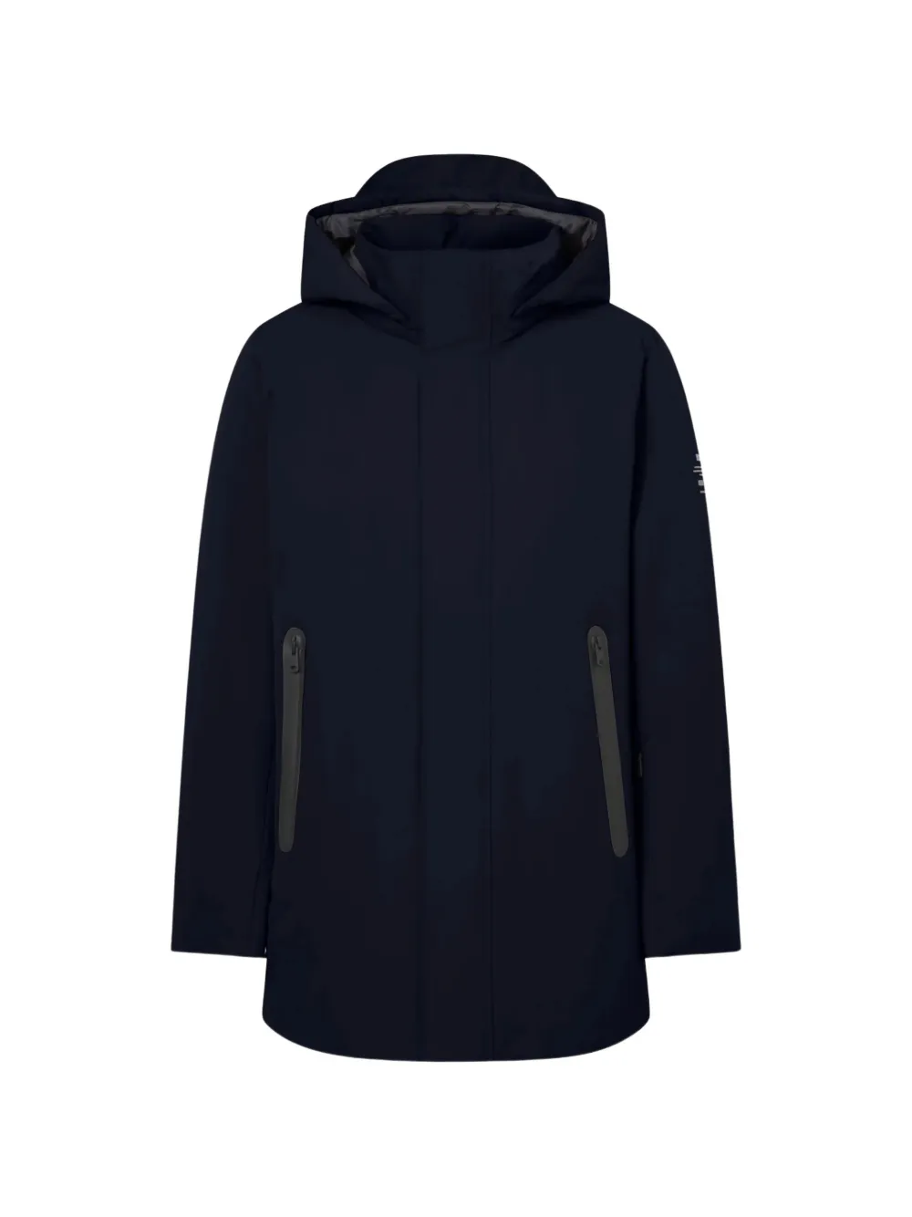 Ecoalf Parko Hooded Zip-up Coat In Black