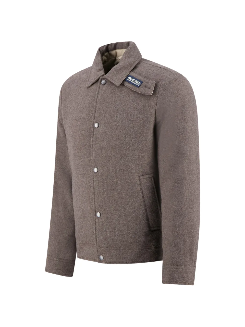 Woolrich logo-patch press-stud jacket Bruin