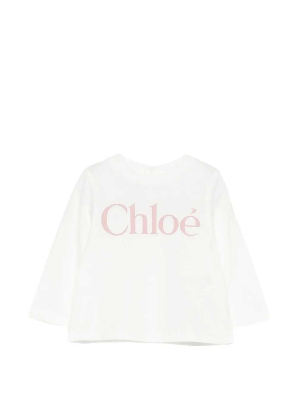 Chloé Kids logo-print long-sleeve T-shirt - Weiß
