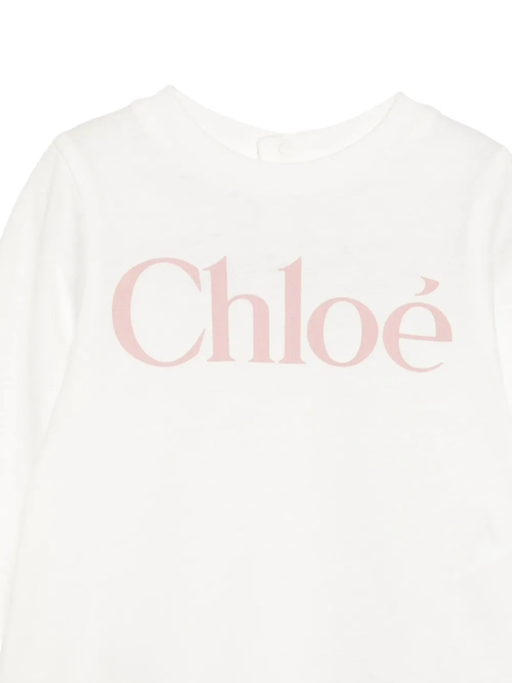 Chloé Kids T-shirt met lange mouwen en logo-print Wit