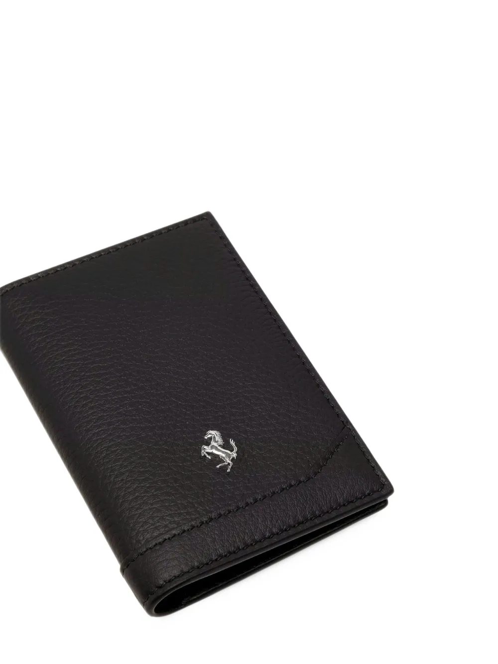 Ferrari logo-plaque leather cardholder Zwart