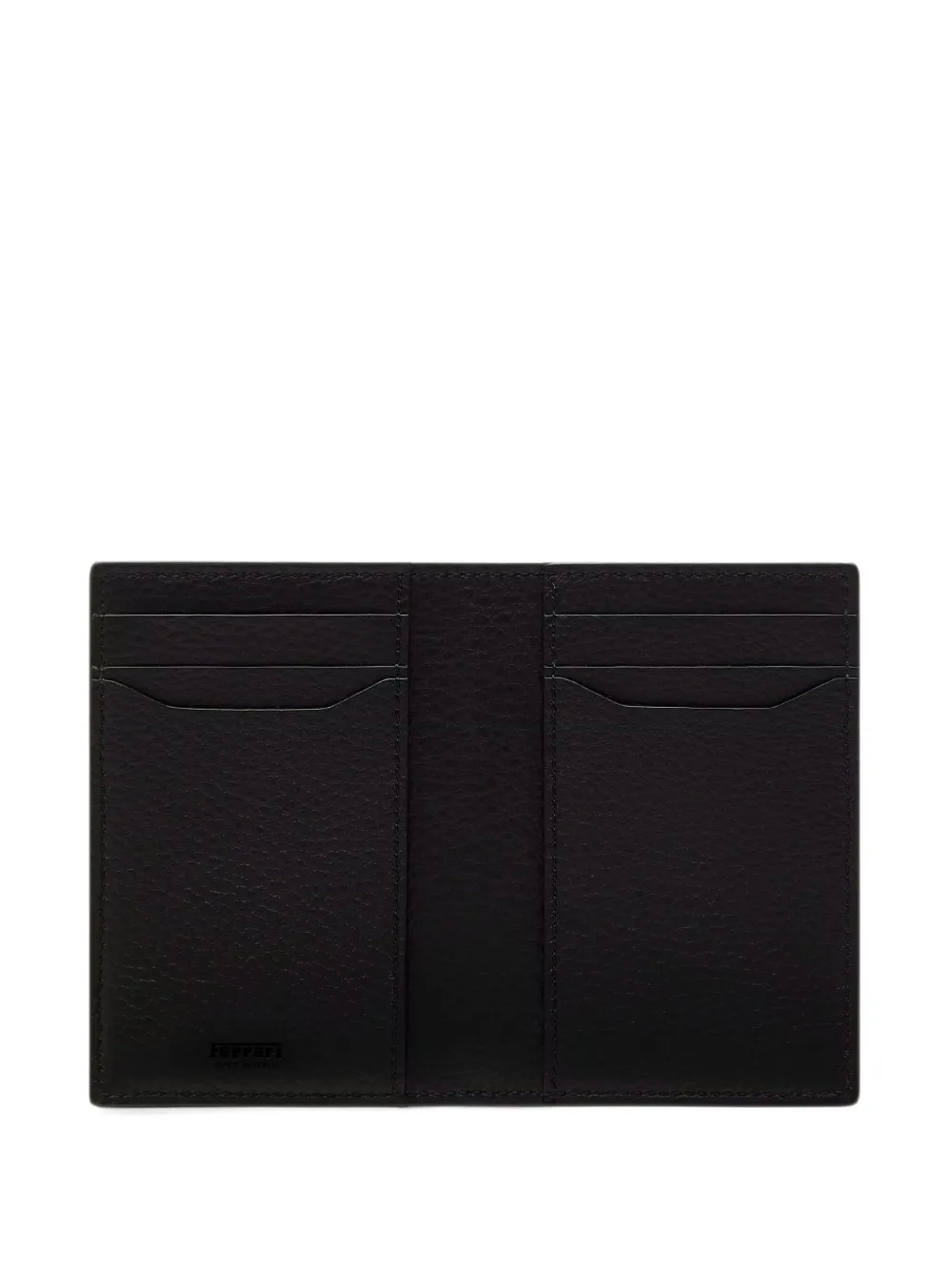 Ferrari logo-plaque leather cardholder Zwart