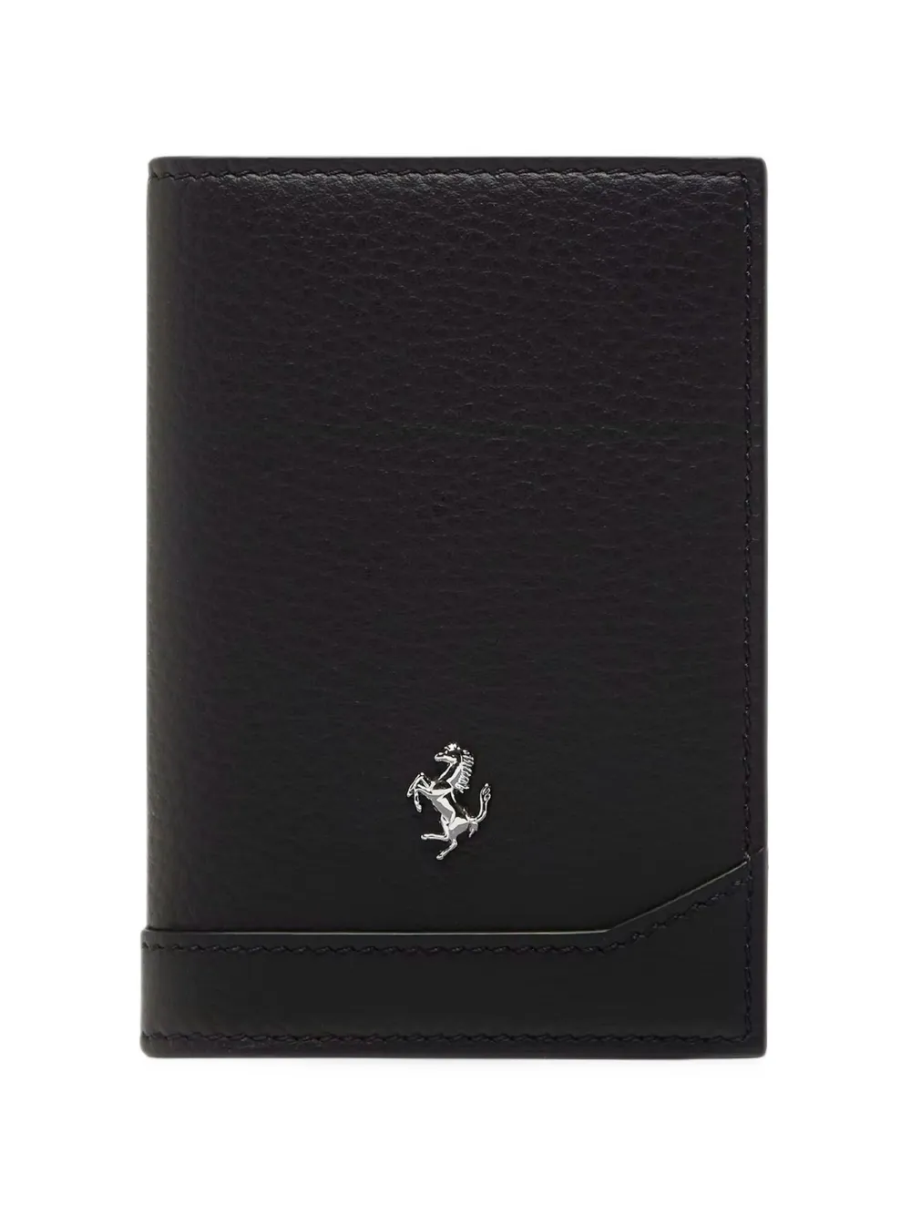 Ferrari logo-plaque leather cardholder - Nero