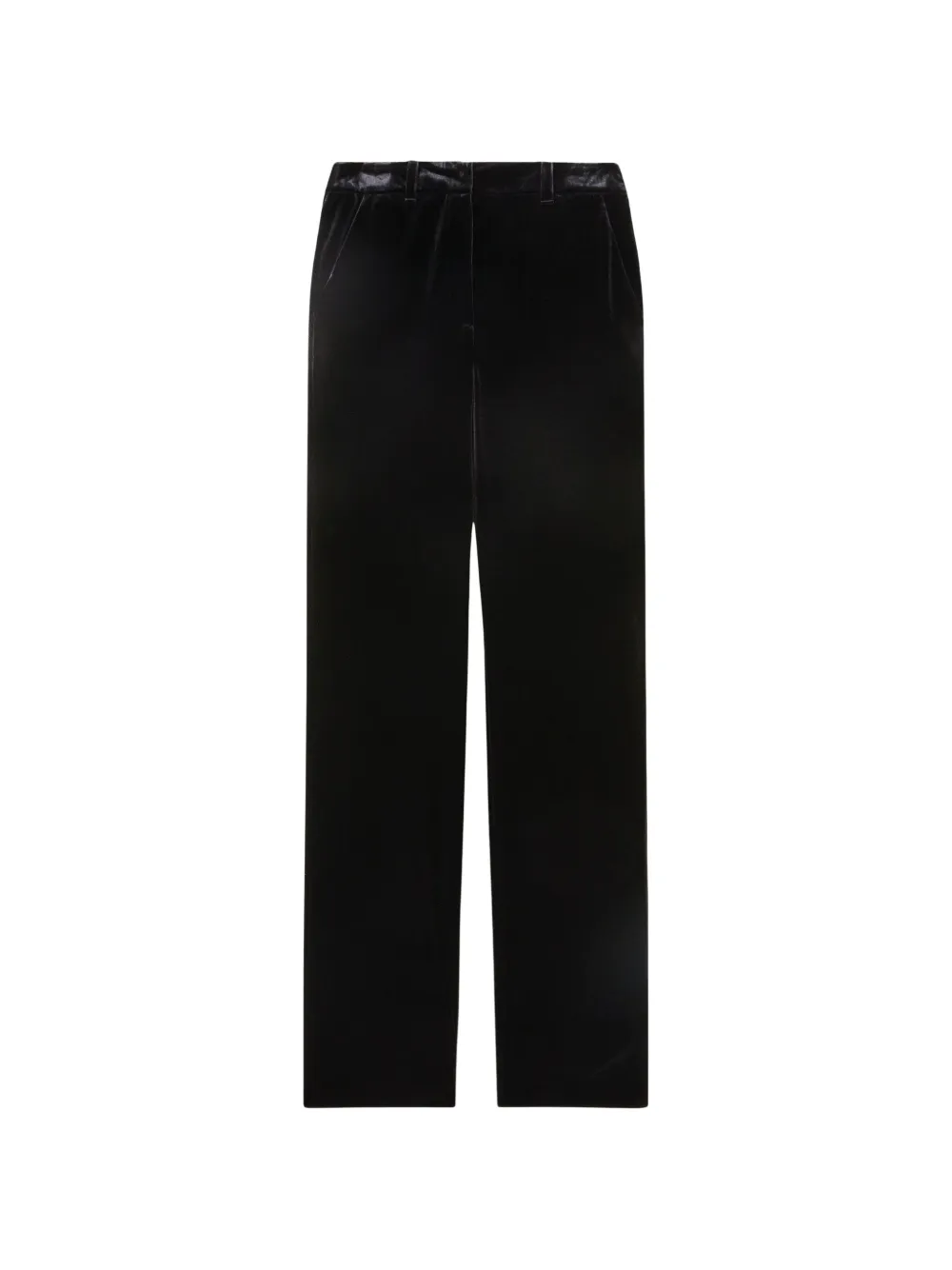 Patrizia Pepe velvet-effect straight-leg trousers Zwart