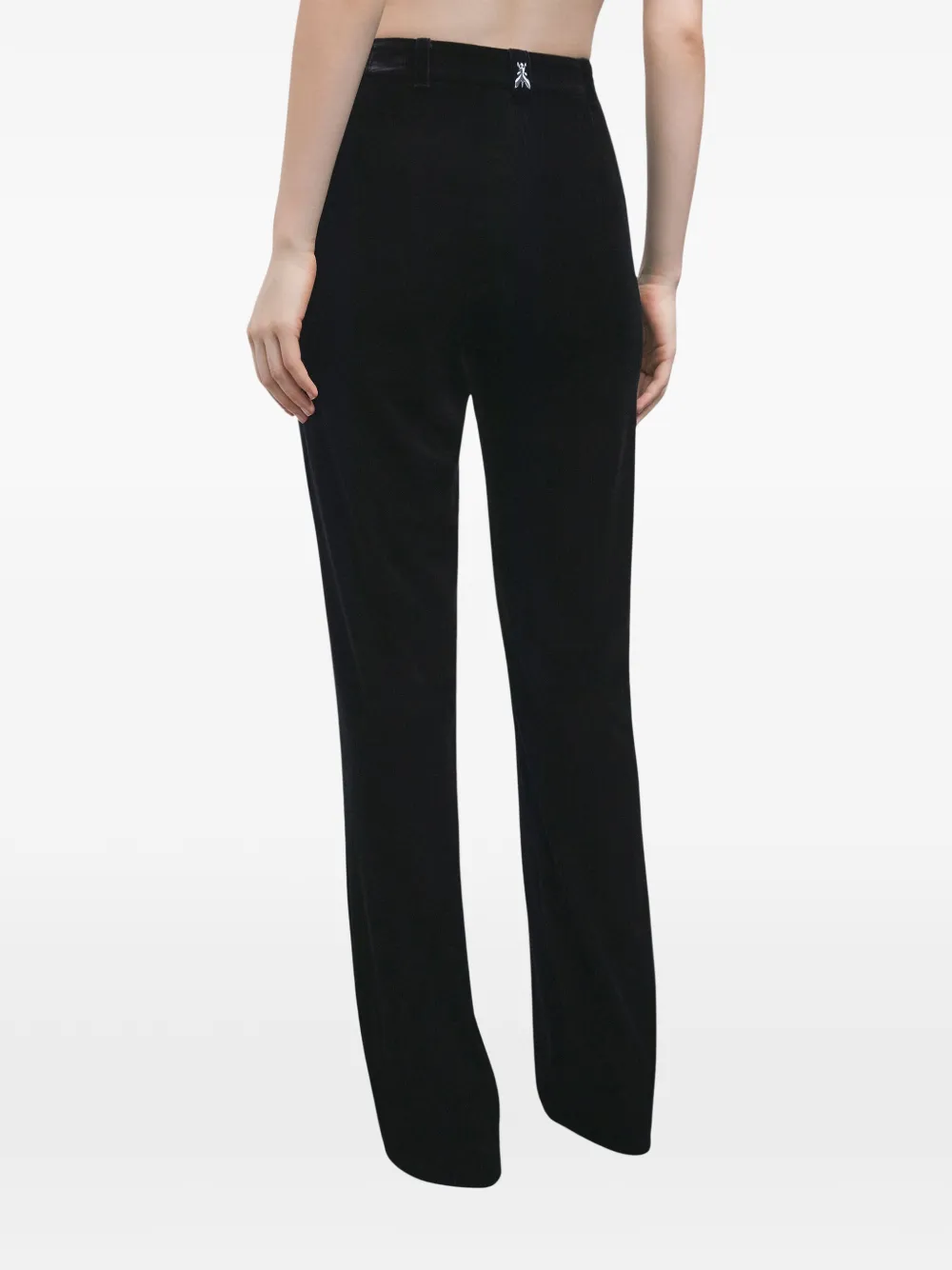 Patrizia Pepe velvet-effect straight-leg trousers Zwart