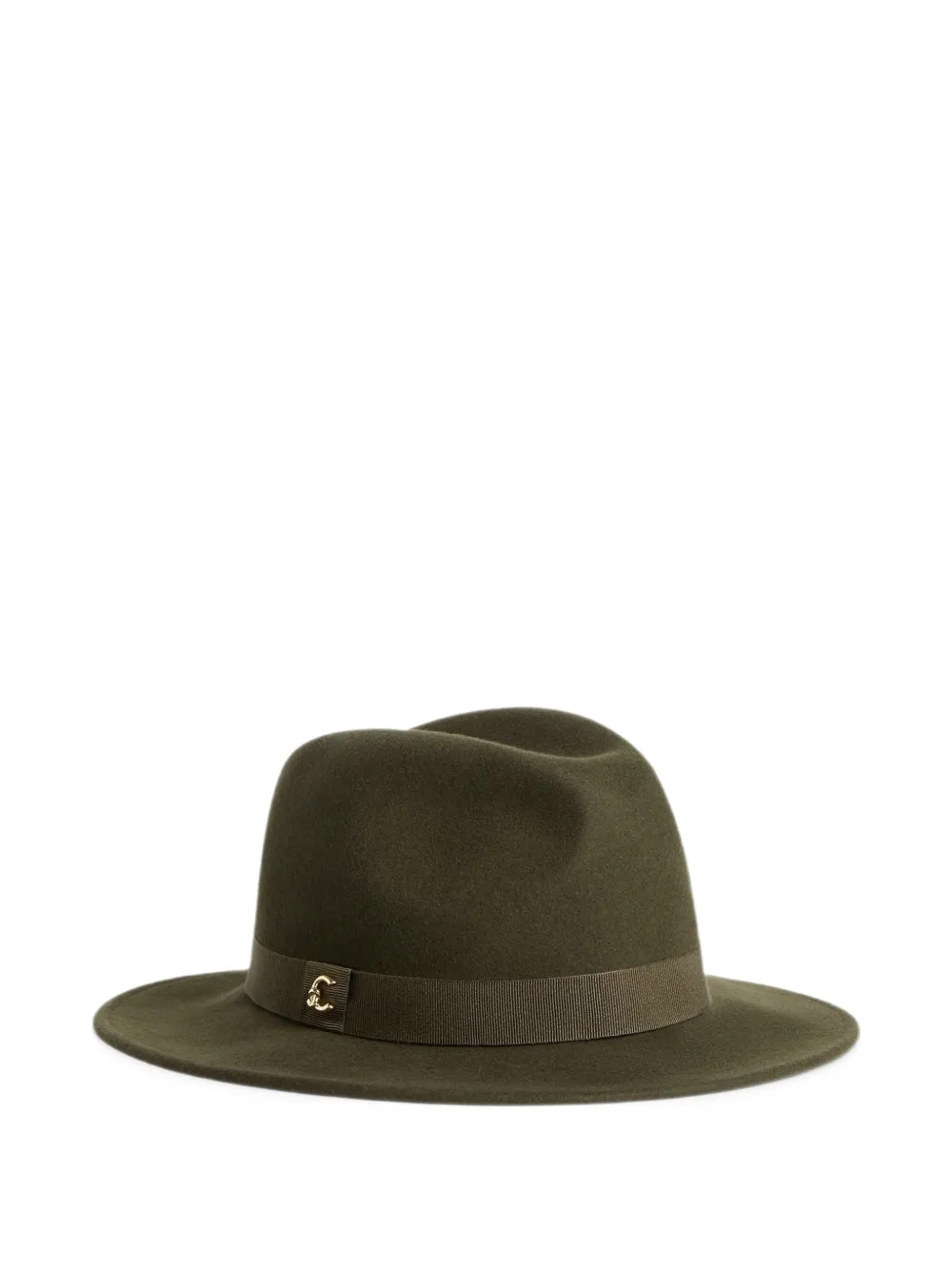 Coccinelle Fedora hoed met logoplakkaat Groen