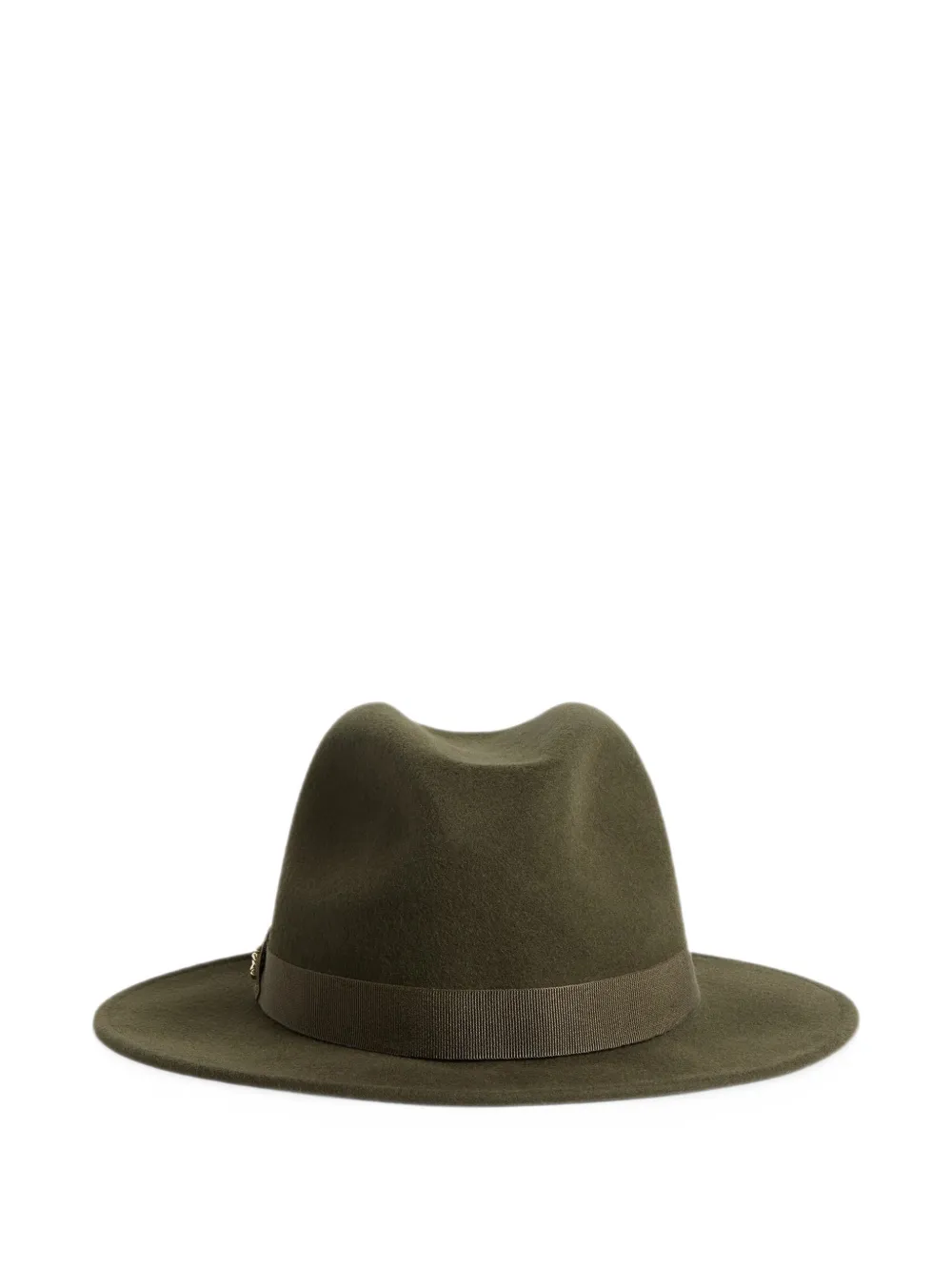 Coccinelle Fedora hoed met logoplakkaat Groen
