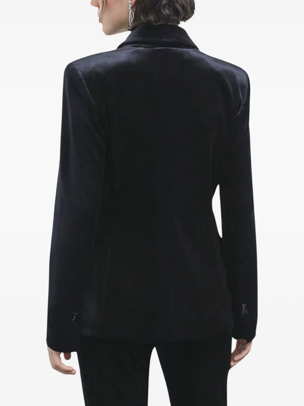 Patrizia Pepe single-breasted velvet blazer Zwart