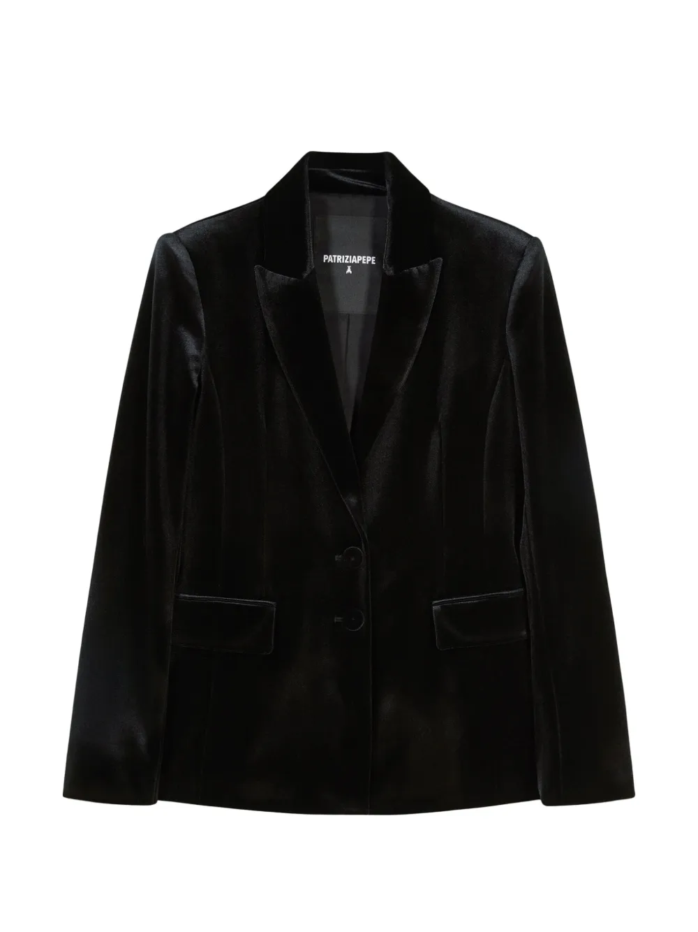 Patrizia Pepe single-breasted velvet blazer Zwart