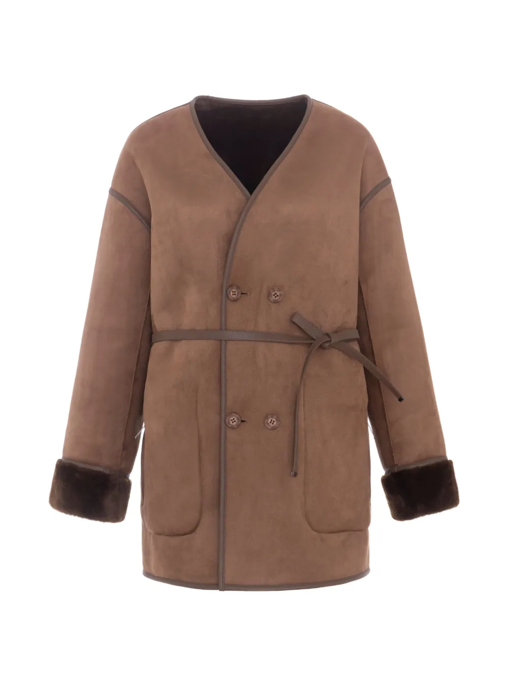 Urbancode Mantel met ceintuur Bruin