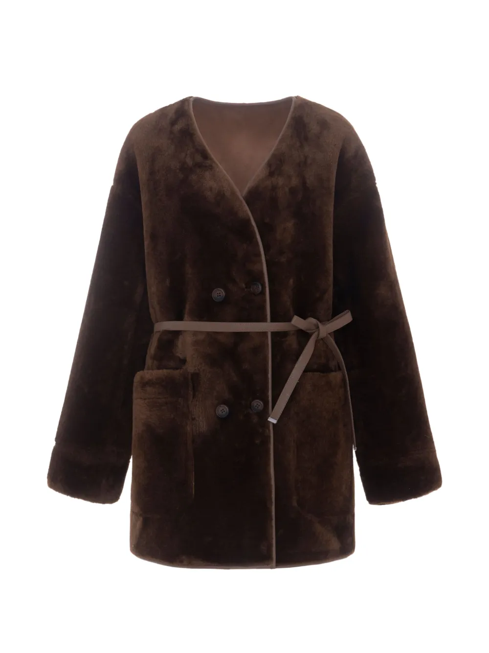 Urbancode Reversible Belted Coat In Brown