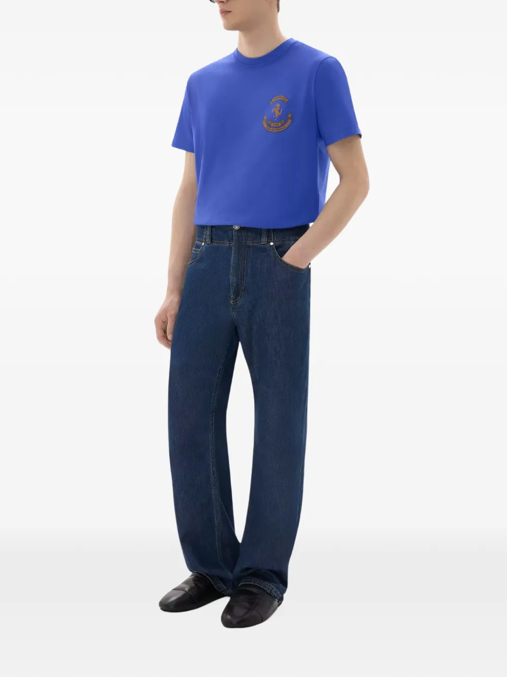 Ferrari crew-neck T-shirt Blauw