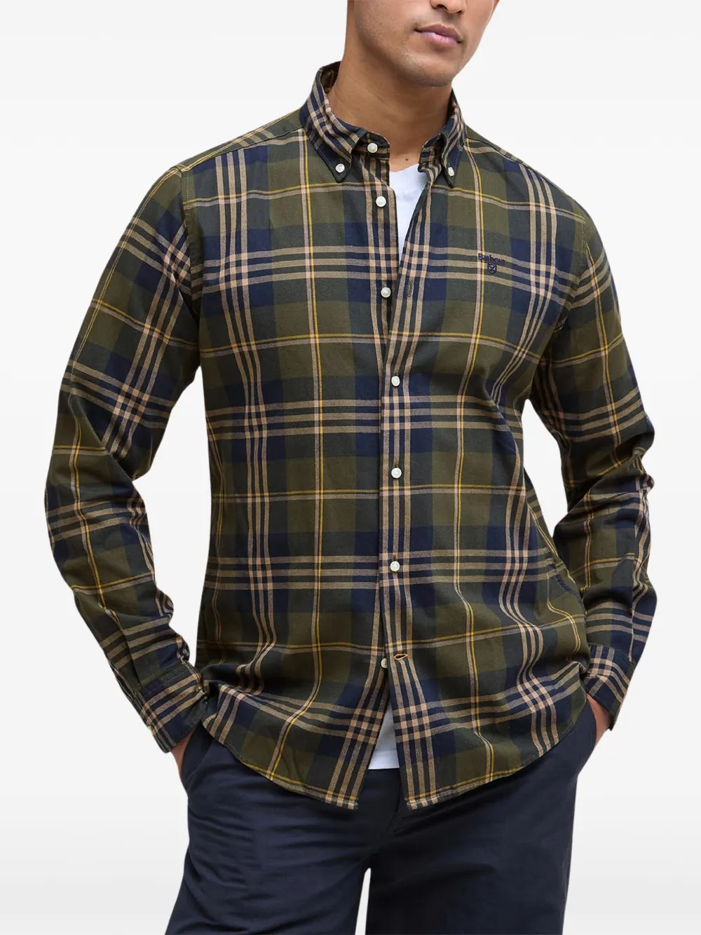 Barbour Edgar geruit overhemd met button-downkraag Groen