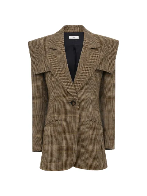 Chloé veste à carreaux et superposition aux épaules