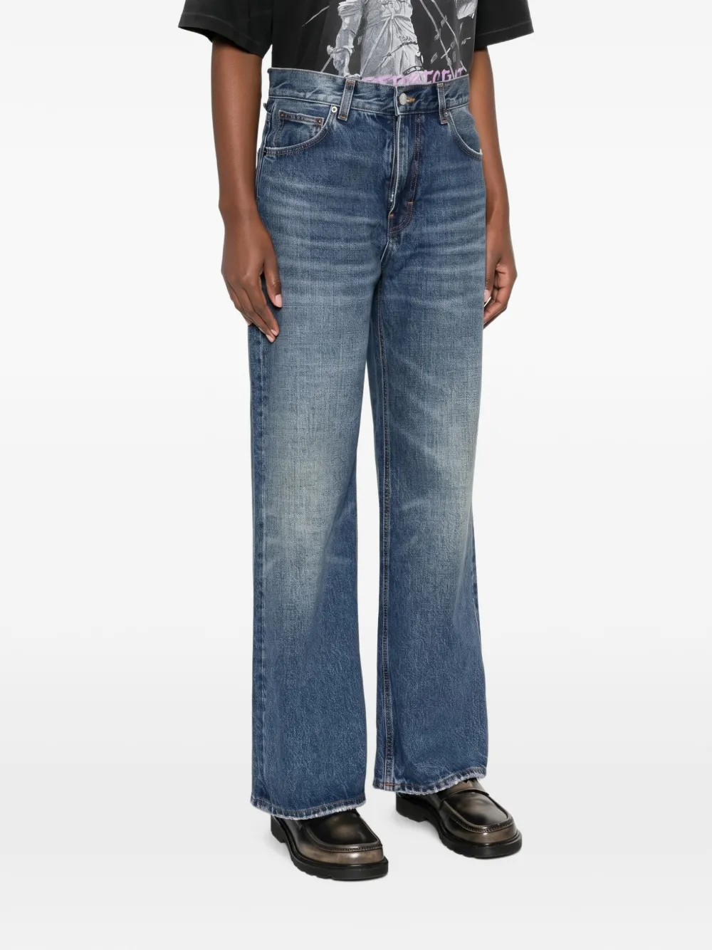 Haikure faded straight-leg jeans Blauw