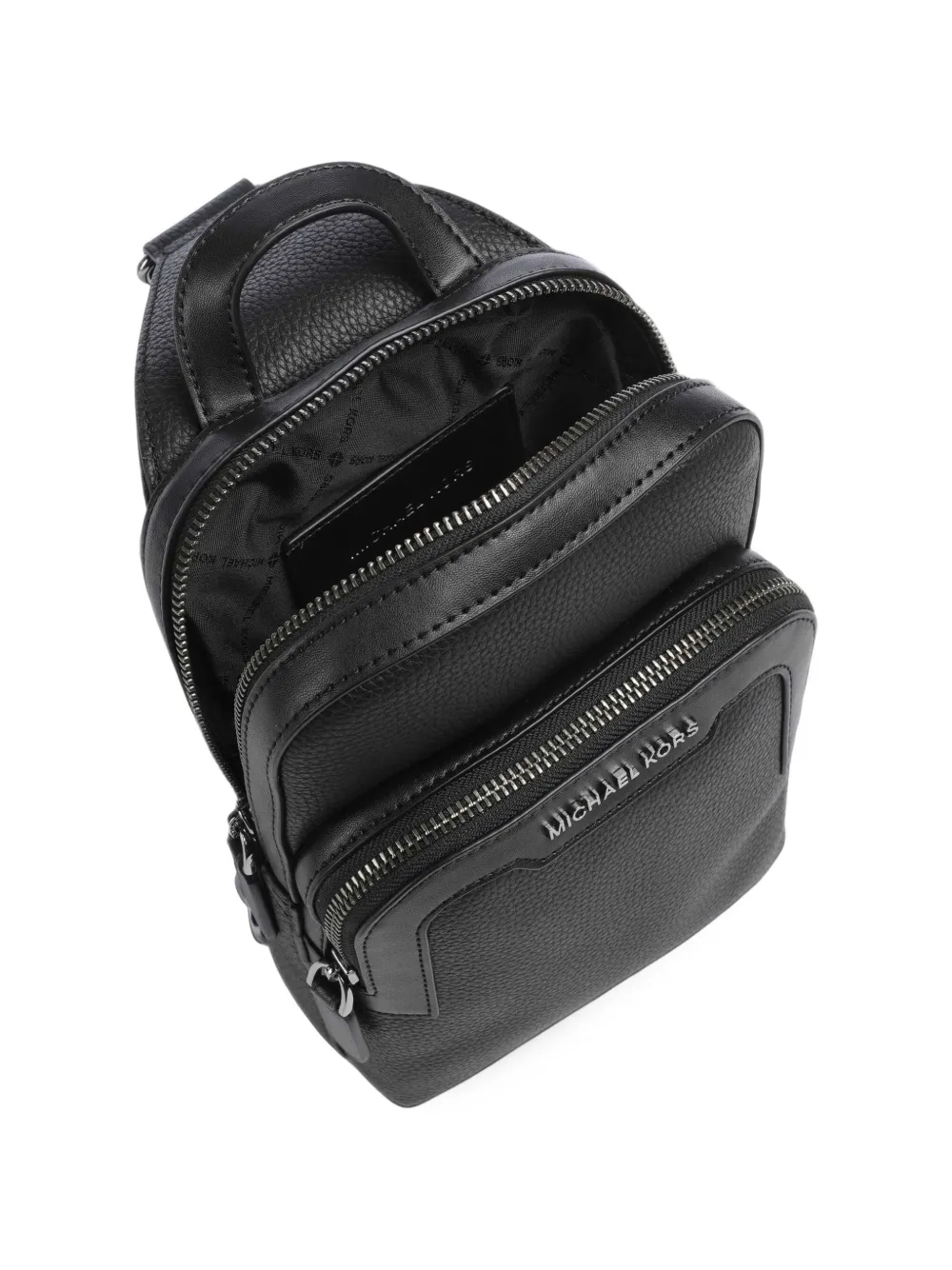 Michael Kors Hudson medium pebbled-leather sling bag Zwart