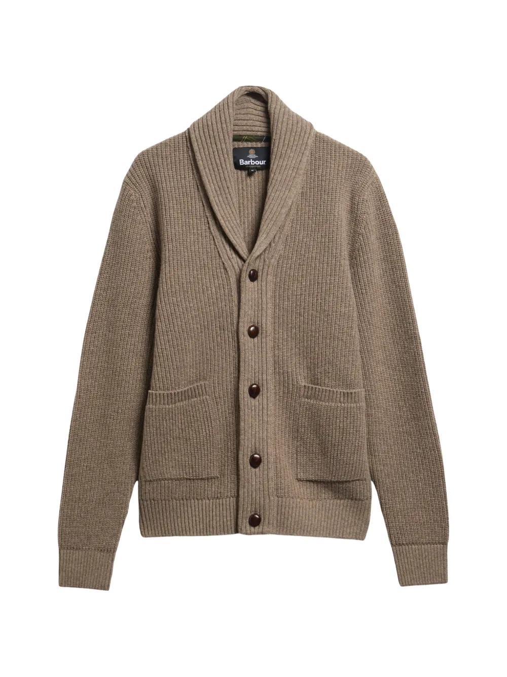 Barbour shawl-collar elbow-patch cardigan