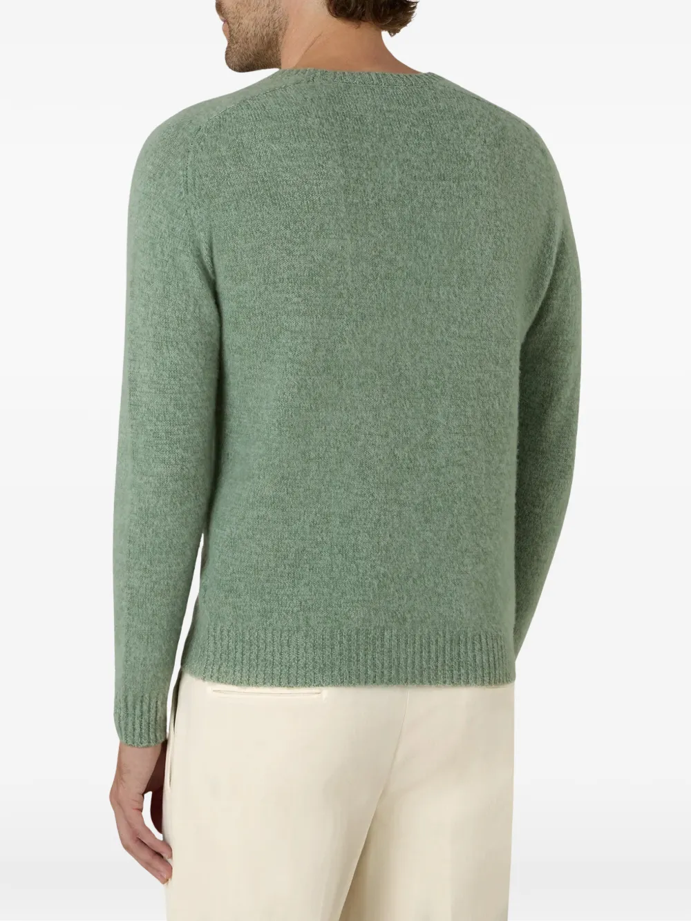 Boglioli fine-knit crew-neck sweater Groen